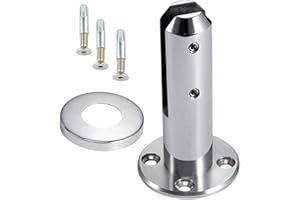 AMUSINGTAO Glass Fence Clamp,Glass Clamp and Balcony Home Bracket,Bathroom Railing Stairs Floor Stand Pool 304 Stainless Steel Fence Spigots Balustrade for 8-12mm/0.3-0.5" Glass (Silver) 2pcs