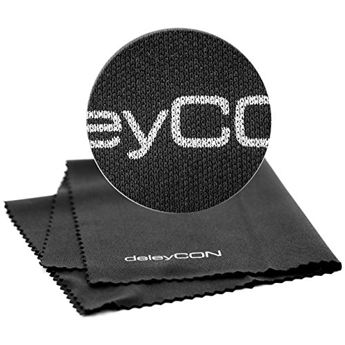 deleyCON PREMIUM Mikrofaser Reinigungstücher – 3 Stück – 19x20cm – Reinigung von Brillen, Kamera-Objektiven, Smartphones, Tablets, Displays - 2