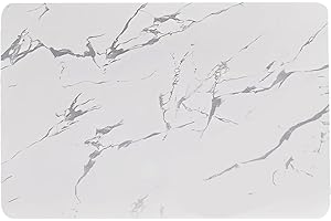 SHUNCHG Coffee Mats Draining Board Dish Drying Mat for the Kitchen, 30 x 40 mm Super Absorber Diatomaceous Earth Drying Mats, White Marble Instant Drying Drying Mat