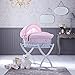 Izziwotnot Pretty Pink Gift Wicker Moses Basket, Soft Grey