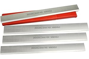 Ninehole 4 Stück HSS Hobelmesser 260mm, 260mm Hobelmesserblätter Passend Für rabot Lurem 260 und Kity 260, Hobelmaschine Hobelmesser, 260x20x2,5mm