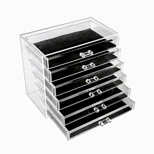 Femor Acryl Kosmetik Aufbewahrung Organizer Schubladen Standfächer (6 Schubladen) - 3