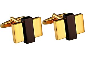 URBAN-JEWELRY Boutons de Manchette Mode rectangulaire Acier Inoxydable Ton doré pour Hommes