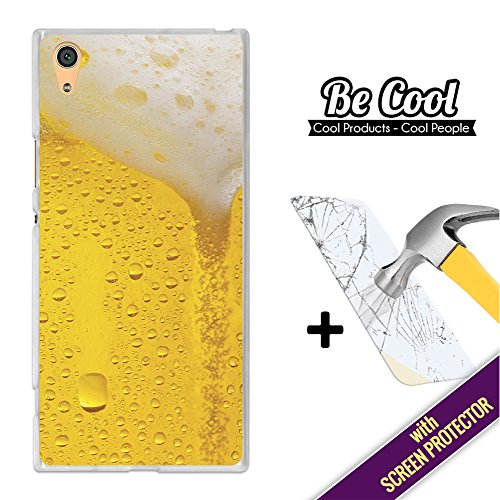 Becool   - Funda Gel Flexible para Sony Xperia XA1 Ultra     1 Protector Cristal Vidrio Templado    Carcasa TPU fabricada con la mejor Silicona  protege y se adapta a la perfecci  n a tu Smartphone y con nuestro exclusivo dise  o  Cerveza rubia