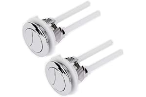 SUNFUA 2 Piezas Pulsador Doble para Cisterna WC Botón Reemplazo de Doble Descarga 38 mm para Inodoro Botón de Tanque de Inodoro (Plata)