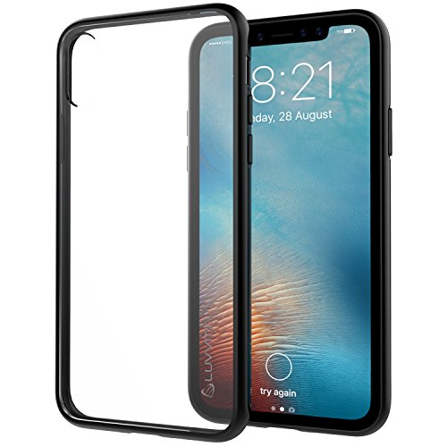 Luvvitt iPhone XS Case, Clear View iPhone X/XS Case with Hybrid Scratch Resistant Back Cover and Shock Absorbing Bumper for Apple iPhone X and XS with 5.8 inch Screen 2017-2018 - Black
