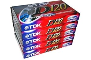 TDK 5 Pack Audio Cassette Tapes - Red, 300 Minutes, Cassette, 5 Count