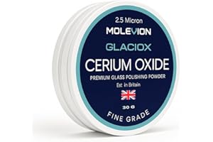 Molevion Glaciox Premium Cerium Oxide 30 g Fine Grade Glass Polishing Solution Powder 2.5 microns