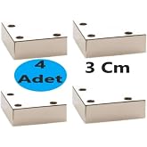 solon 4 Adet &Uuml;&ccedil;gen, Masa, Dolap Piramit Mobilya Ayağı 3 Cm Beyaz