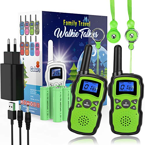 Wishouse Walkie Talkie Kinder, Funkgeräte für Erwachsene mit Wiederaufladbaren Akkus?Outdoor Camping Spy-Gear Halloween Spielzeuge Geburtstagsgeschenk für Mädchen Junge Ab 4 5 6 7 8 9 10 Jahren Grün