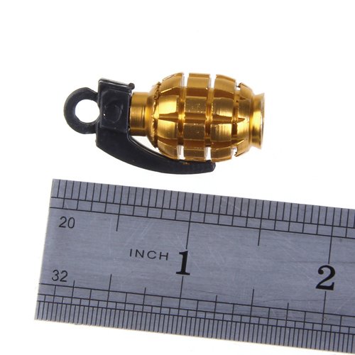 Gazechimp 2pcs Fahrrad Metall Granate Form Bike Cycling Reifenventil Staubkappe Abdeckung – Gold - 7