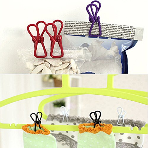 Wäscheklammern Bunte Multifunktions-Handtuchclips Linien Clips Solid Sealing Clamps (10 Stück) - 3