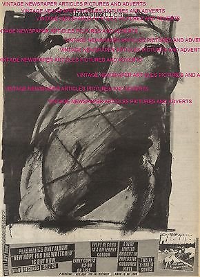 SNME 04/10/80 PG26 ADVERT: PLASMATICS 'NEW HOPE FOR THE WRETCHED' OUT NOW 15X11"