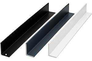 METALNOW Aluminium Winkel Pulverbeschichtet Schwarz RAL 9005 MATT 15x10x2 mm x 1000mm