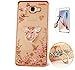 Produktbild ISENPENK Samsung Galaxy S6 edge(2015)Ring Hülle,Ultra Slim Soft TPU Silikon Pattern Transparent Schutzhülle,3D Bling Glitzer Strass Durchsichtig Weichem Silicone Thin Handy Hülle,Butterfly Blume Kristall Diamant Glänzend Stoßdämpfend Spiegel Schutz Crystal Case Tasche Etui Bumper mit Diamant Ring Halter Ständer Standfunktion Wasserdicht Case für Samsung Galaxy S6 edge(2015) 5.1 Zoll-[schmetterling rose gold]+Panzerglas Folie/ Display foile/ Schutzfolie