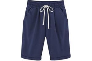 ShallGood Pantalones Cortos Mujer Básicos Color Sólido Bolsillos Verano Cinturón Delgado Cintura Alta Ocasionales Casual Short Yoga Pantalones