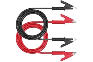Aofan 2Pcs Test Jumper Wires Test Cable Double-ended Alligator Clip Cables 1500V/15A - 1m(Black & Red)