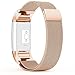 Produktbild Für Fitbit Charge 2 Watch Armband,PUGO TOP Milanaise Edelstahl Armbanduhren Watch Band Armband für Fitbit Charge 2 Rose Gold(Nicht Tracker einbeziehen)