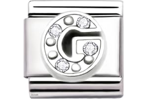 2BURNED A-Z Letter Cubic Zirconia Italian Charm Links for 9mm Bracelets