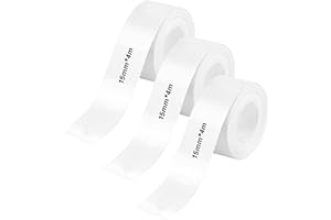 XHJZGCTECH 3 Rolls for Qutie Label Maker Tape, for PRT Label Tape, Waterproof Self-Adhesive Labels for DIY Marking of Name, Price, Shelf Life & Classification Thermal Printer Labels(15mm x 4m/Roll)