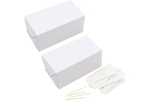 Antetok 2000 Pièces Cure-Dents en bois jetables en papier individuel, 6,6 cm, bâtonnets à cocktail, apéritifs et brochettes festives (Deux boîtes de 1000 pièces chacune)