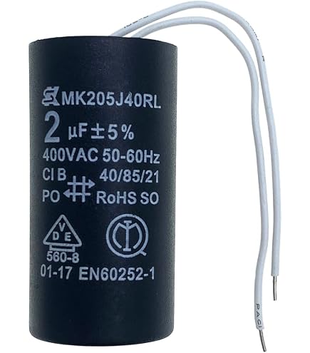 PATIKIL CBB60 25uF Marcia Condensatore,3pz AC 450V 4 Perno 50/60Hz Cilindro Inferiore per Lavatrice, Acqua Pompa Motore Stella, Bianco