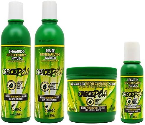 BOE Crece Pelo Fitoterapeutico Natural Shampoo &amp; Rinse 350ml &amp; Leave-in 120ml &amp; Treatment 470ml "Set" (w/ Roll-on Body Oil)