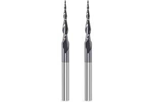 Trvoxviq Fresa cónica para fresadora CNC, vástago de 6 mm, 2 flautas, fresa de extremo HRC55, broca de ranura en espiral, 0,5 mm de radio CNC con revestimiento AlTiN para grabado 2D y 3D