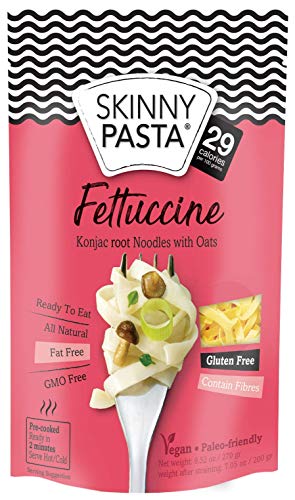 Skinny Pasta 9.52 oz - 100% Konjac Noodle (Shirataki Noodles), Fettuccine, Pack of 24