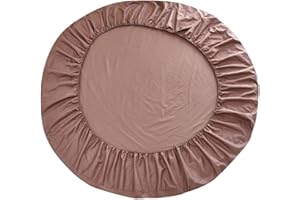 D DOLITY Rund Bettlaken Spanbetttuch Spannbettlaken, aus Baumwolle - Kaffee