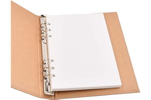 HEAVENLIFE Scrapbook A5, Notizbuch Ringbuch Nachfüllbar, Fotoalbum Erinnerungsbuch zum Selbstgestalten, 6 Ring Skizzenbuch, Kraft Loseblattpapier 20 Blatt für Familie Hochzeit Schreiben Reisen Schule (Weiss)