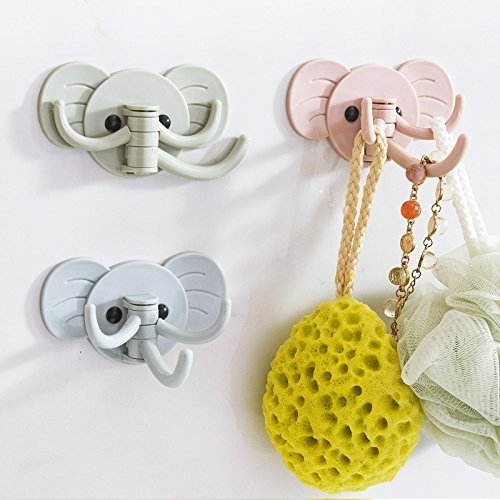 Cisixin Haken Selbstklebend Wandhaken ohne Bohren Tierhaken Kinder Schlüsselhaken für Badezimmer,Kinderzimmer,Küche,Max 3kg, 3 Stücke - 5