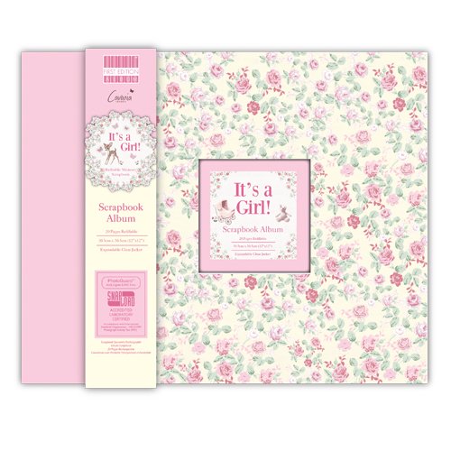 It's A Girl Large 12" Scrapbook Window Memory Baby Photo Album 12x12