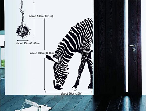 FiveSeasonStuff ® Wandaufkleber / Wandbilder Aufkleber Zebra-und Vogelnest Edition für Home Decor / Raumdekoration / Wandtattoo / Wanddekoration / Wall Art Stickers / Wall Decals / Wall Decoration Zebra Edition WS1 - 4