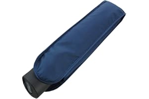 COLLAR AND CUFFS LONDON - Windproof 4 cm Plat - Robust - Cadre Renforcé Avec Fibre de Verre - Parapluie Pliable - Ouverture et Fermeture Automatiques - Bleu Marine