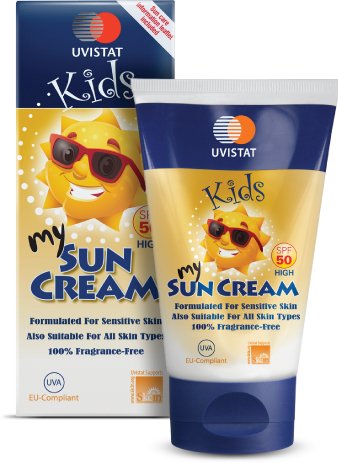 Uvistat Kids My Sun Cream SPF 50 High for Sensitive Skin Fragrance Free 125ml