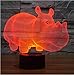 Produktbild 3D LED Nachtlichter Rhinoceros Hippo 7 Farben Licht für Heimtextilien Lampe Erstaunliche Visualisierung Optische Täuschung Awesome