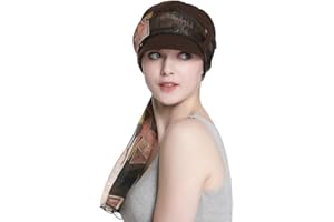 Alnorm Conjunto de Bufanda y Sombrero de Vendedor de periódicos de Fibra de bambú Transpirable para Mujer