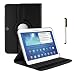 Produktbild Mondpalast ® 360 rotierend schwarz Leder Tasche Etui + Stift fur Samsug Galaxy Tab 4 10.1 10.1" SM-T530 SM-T531 SM-T535 T530 T531 T535