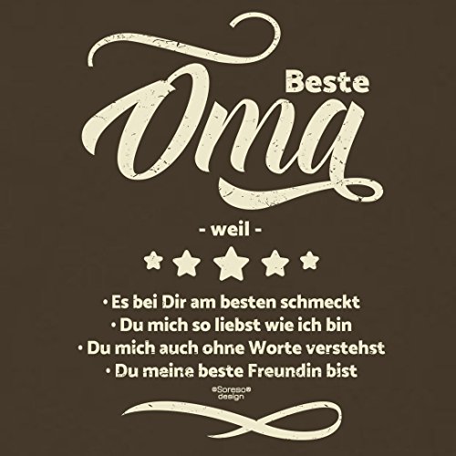 Beste Oma weil – Geschenk-Set – Kissen mit Füllung und Urkunde Persönliche Geschenkidee für Weihnachten Geburtstag Valentinstag Weihnachtsgeschenk Farbe:braun - 2