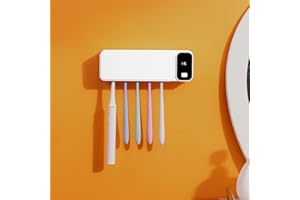 BANJILI-Sterilizzatore portaspazzolino UV, sterilizzatore per spazzolino Elettrico da Parete Bagno Ricaricabile USB 1200mAh con Coperchio Set Custodia (Disinfezione)