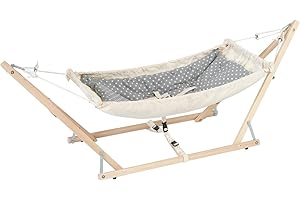 ‎AMAZONAS AMAZONAS Koala Babyhängematte Royal-Set 2-in-1 mit Holzgestell & Inlay TÜV-geprüft, 0-9 Monaten, aus Baumwolle