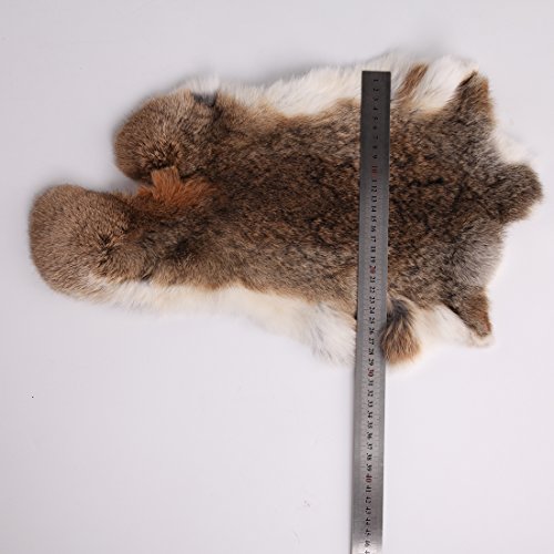 URSFUR Erstklassige Felle aus Kaninchen Echte Tierfell Kaninchenfell Kanin Hasenfell 18.5*11Inches -weiß - 2