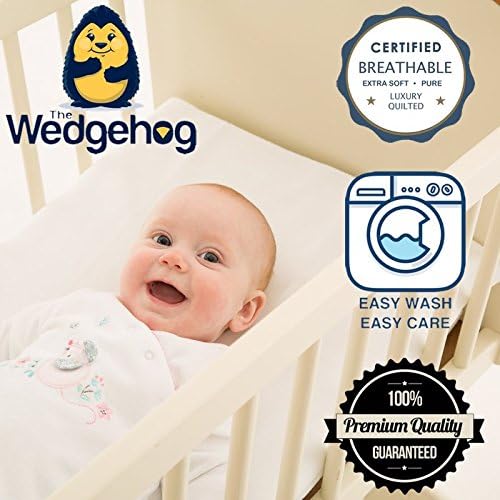 Luxury Quilted Wedgehog Deluxe - 38cm Crib/Carrycot/Pram Wedge - Includes Free Bundled Reflux eBook