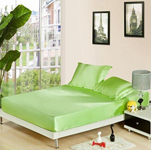 Wmshpeds Silk bed single piece of solid color double-fight silk silk bed sheets ice bed bare bedspreads bed lin