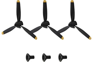 RCkuler 3 Sets of 3-Blade Propeller Spare RC Plane Propellers, Compatible for Volantexrc 4 Channel Spitfire761-12,FW190761-7 RC Airplane, Replacement Nose Cone Kit Props, with Savers and Adapters