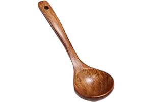 HYCLAM Cuillère À Soupe Japonaise Naturelle Soupe En Bois Bouillie Ramen Riz Cuillère À Couverts Convient Pour Restaurant Familial Louche À Soupe