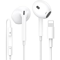 2 stuks in-ear hoofdtelefoon voor iPhone, MFi-gecertificeerd, hoofdtelefoon met kabel met aansluiting microfoon en volumeregeling, hifi-audio stereo, hoofdtelefoon Lightning met iPhone 14/14 Pro/13/12
