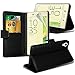 Price comparison product image (Black) Sony Xperia XZ Premium Case Wallet Case Cover With Card Holder and LCD Screen Protector - Fonetic Solutions