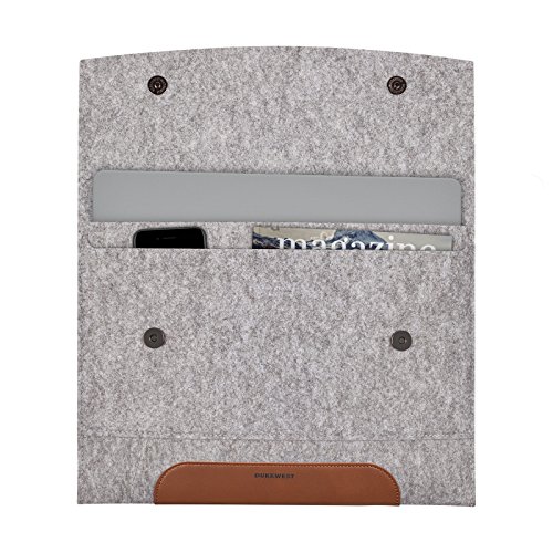 DUKEWEST 13,3 Zoll Tasche Hülle Sleeve Premium Filz Handmade für Macbook Pro / Air Laptop Notebook Ultrabook Surface Book iPad Pro 12,9″ - 3